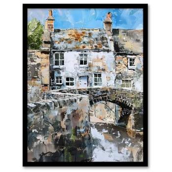 North Yorkshire Bridge Scene – A4 Grey Wall Art