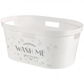 Curver Panier à Linge 40L Infinity Décor Blanc Plastique 59 x 38.5 x 26.5 cm