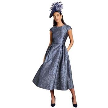 Women's Coast Lisa Tan Midi Dress, Slate Color, Size 12 – Cap Sleeves