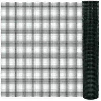 VidaXL Chicken Wire Fence Galvanised with PVC Coating 10x1 m Green