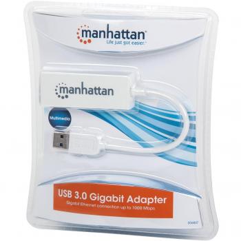 Adaptador Manhattan USB 3.0 a Ethernet Gigabit RJ-45