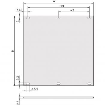 Schroff Rack-Zubehör: 6U 84HP Anodisierte Frontblende