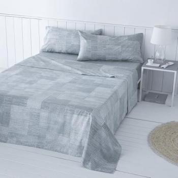 Juego de Sábanas Sella Gris Microfibra Hipoalergénica para Cama de 160 cm