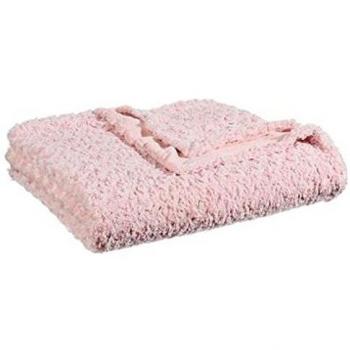 Plaid Confort Rose Bouclée, L.230 x l.180 cm