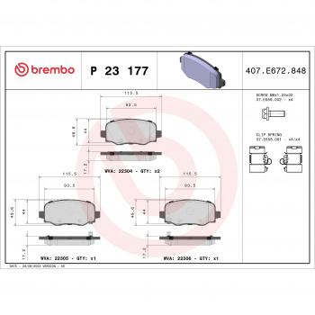 BREMBO P 23 177X Pastilhas de freio