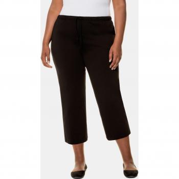 Plus Size Elastic Waist Cropped Pants, Black, Size 28/30, Cotton