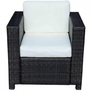 Fauteuil 1 place en résine tressée brun pour extérieur