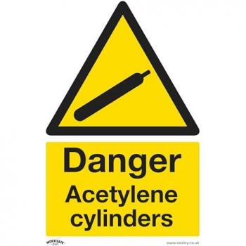 Self-Adhesive Danger Acetylene Cylinders Safety Sign