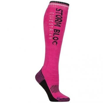 Equestrian Storm Bloc Long‑Leg Socks, Patterdale Argyle Pattern (Cerise/Black)