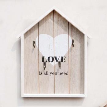 Wooden Key Organizer with Shelf for Kids Room