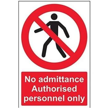 Señal VSafety 52019AU R: Prohibición de Entrada – “No Admittance Authorized Personnel Only/Pedestrian” en Color Negro y Rojo