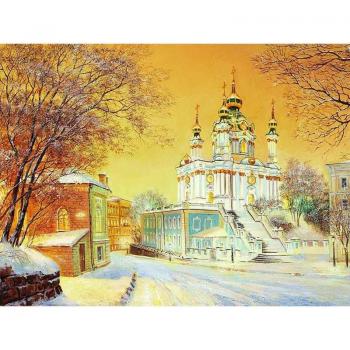 Pittura di diamante paesaggio invernale chiesa kit punto croce decorazione casa 20X30CM