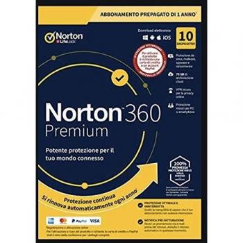 Norton 360 Premium 10x Device, 1Y, 75 GB Cloud Backup