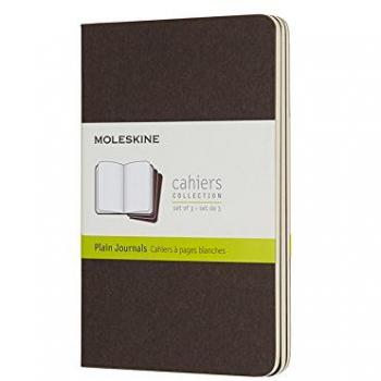 Moleskine Coffee Brown Pocket Plain Cahier Journal Set of 3