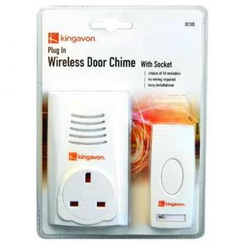 Kingavon Plug‑In Digital Doorbell Chime, White, 100 m Long‑Range