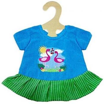 Heless Robe de Poupée Flamingo Bleu Vert 32 cm