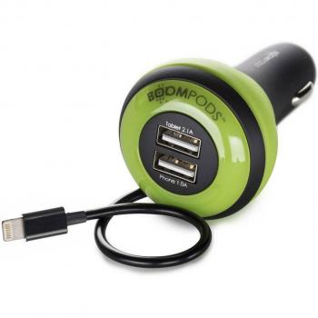 Cargador de coche Boompods con 2 salidas USB