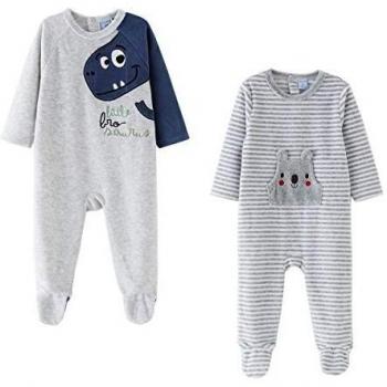 Amomí, Pijamas de Terciopelo para Bebé, Manga Larga, 12 Meses