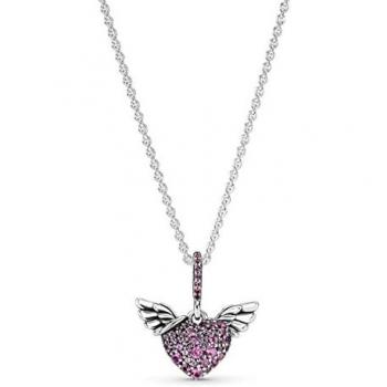 Collar de Plata Pandora Corazón y Alas de Ángel