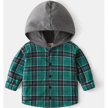 Blusa de algodón a cuadros para niños de 2 a 7 años