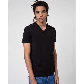 Hugo T-shirt durable noir blanc Col V – Lot double pour hommes