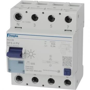 Interruttore a corrente differenziale 4 piani Doepke DFS4 063‑0,30‑PV 63 A 0,3 A