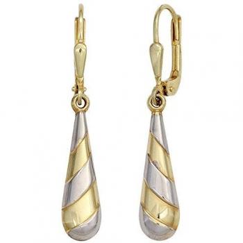 Ohrhänger 333 Gold Gelbgold Bicolor Tropfen