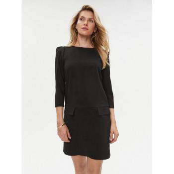 Rinascimento Schwarz Kleid für jeden Tag CFC0115556003 Regular Fit
