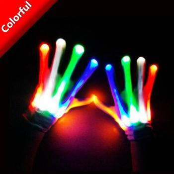 Flashing Colorful Fingerless Gloves for Halloween