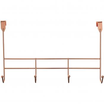 Elegant Rose Gold 4‑Hook Over‑Door Hook Set – Premier Housewares
