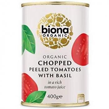 Biona Organic Chopped Peeled Tomatoes with Basil 400g