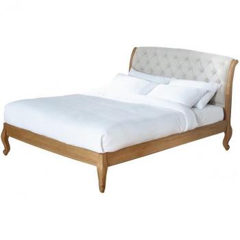 Lit Robin des Bois 160x200 style romantique en chêne marron