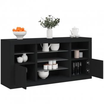 VidaXL Black Sideboard with LED Lights 142.5x37x67 cm
