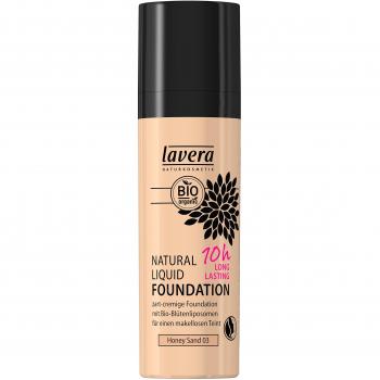 Lavera Flüssigfoundation Natur Make-up∙Farbe Honig Sand Hautfarbe∙Natürlich, innovative Formel✔Bio Pflanzenstoffe✔Naturkosmetik