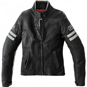 Spidi Vintage Giacca donna in pelle moto Nero Grigio taglia 40
