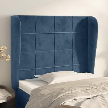 VidaXL Kopfteil mit Ohren Dunkelblau Samt 83x23x118/128 cm
