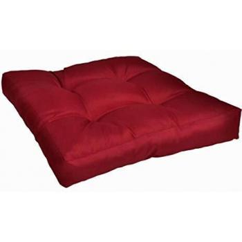 VidaXL Cojín de asiento tapizado rojo tinto 50x50x10 cm