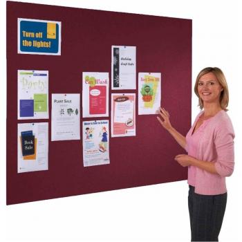 Frameless Noticeboard in Burgundy Felt 600 x 900mm