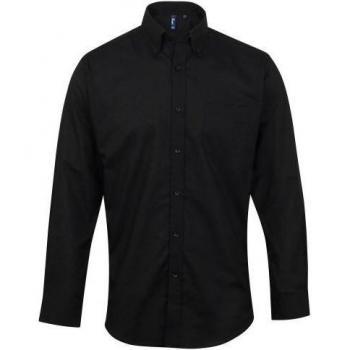 Premier Signature Herrenbluse – langärmlig, schwarz, 18,5 Zoll