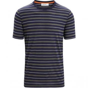 Merino Loden Stripe Tee – Men’s S (Large) – Midnight Navy