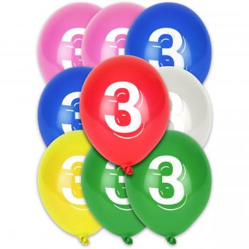 Ballons Chiffre 3 Festifs 30 cm