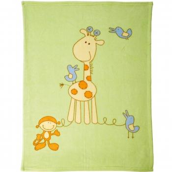 Alvi 931841533 „Giraffe“-Mikrofaserdecke, grün