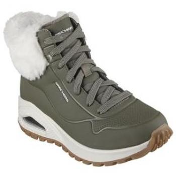 Scarponi Skechers Uno Rugged Verde Scuro con Pelliccia Falsa EU 36 ½