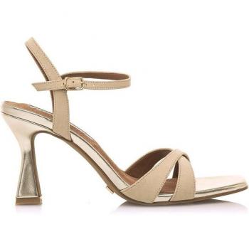 MARIAMARE sandalias de tacón mujer 68405 beige con cierre hebilla y tipo de puntera cuadrada