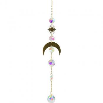 Colgante artesanal de cristal con campanilla