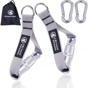 Resistance Band Handle Set – Steel D‑Ring Grips for Home Workouts