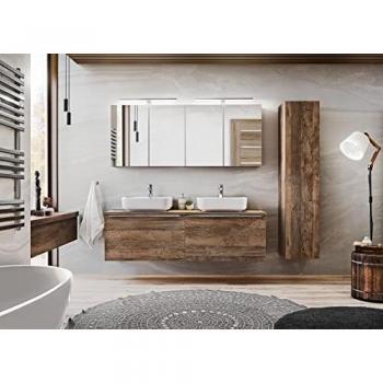 Ensemble salle de bain double vasques 120 cm + 4 éléments