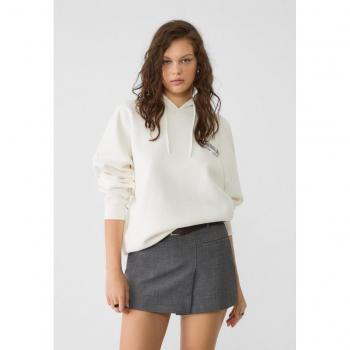 Ecru Oversized Kapuzenpullover M von Stradivarius