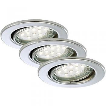 Set di 3 lampade da incasso a LED, Ø 8,6 cm, 3 W, cromo Briloner Leuchten – Fit Move