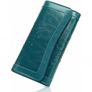 OB OURBAG Geldbörse Damen, Frauen Portemonnaie PU Leder 8 Kreditkartenfächer Lange Brieftasche Viele Fächer Elegante Portmonee Damen Gross Geldbeutel mit Knopf (Rosa)